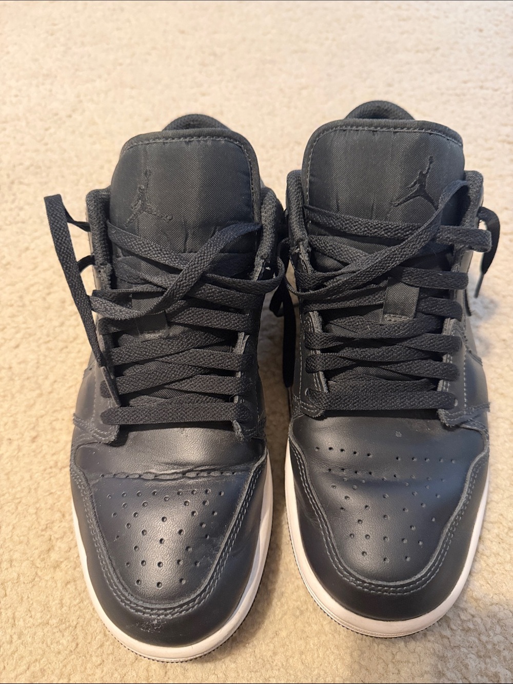 Jordan Men’s Black with green elephant print. 8.5